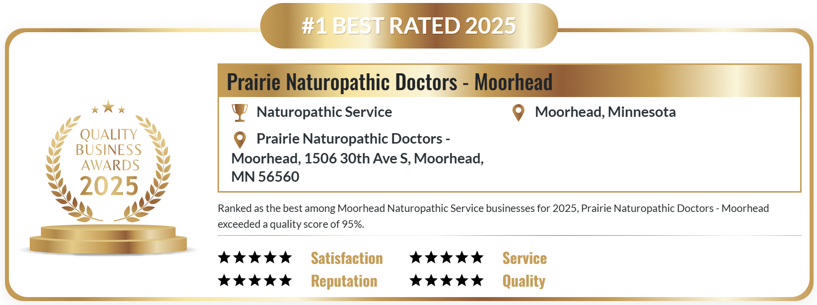 Quality Business Award 2025 PND Moorhead