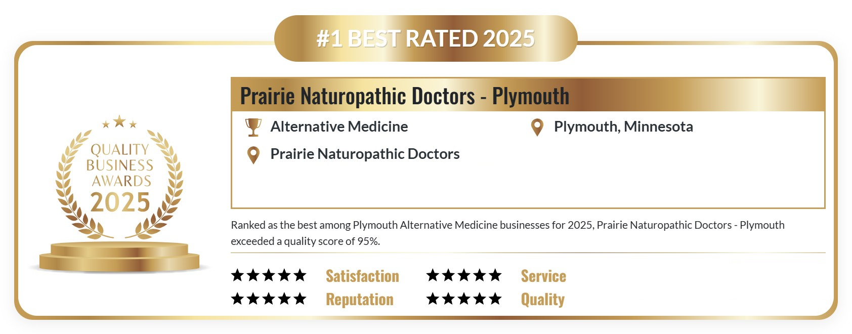 Quality Business Award 2025 Plymouth, MN